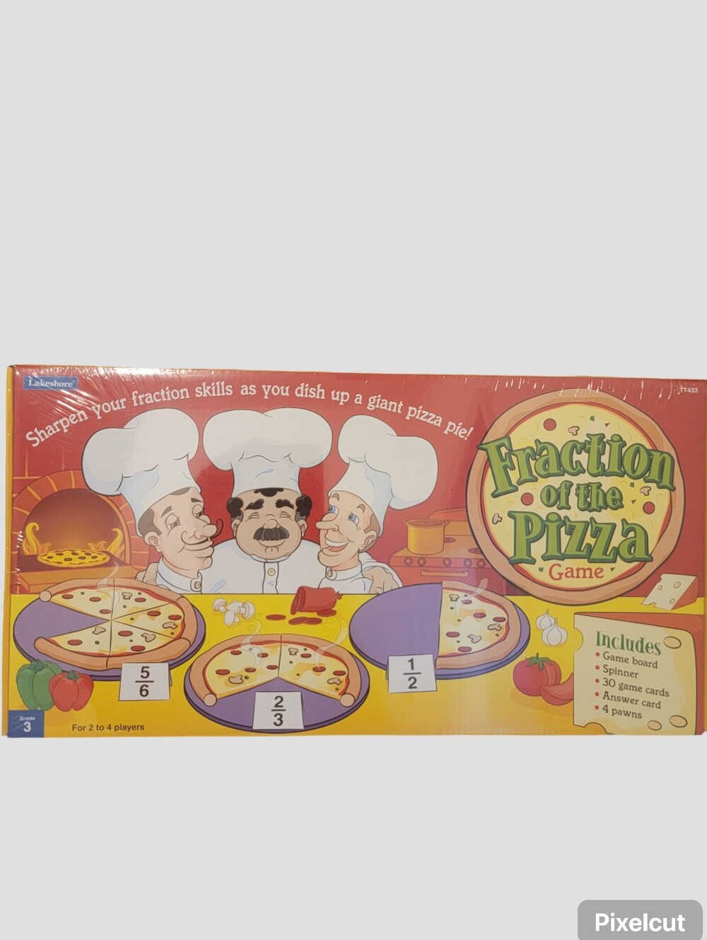 Fraction of the Pizza Game - Educational Pizza Fraction Board Game - Yellow/Red